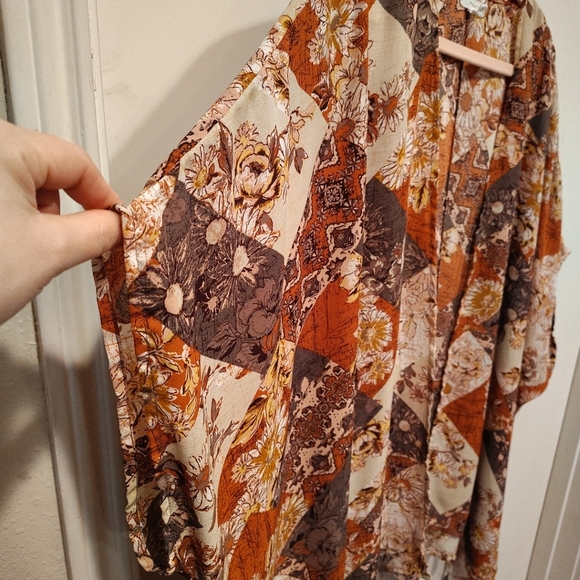 Maurices Multi Print Chiffon Open Front Cardigan Kimono One Size -Boho Festival - Picture 3 of 6